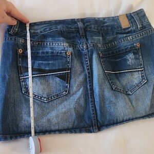 Maurices Blue Distressed Denim Mini Skirt